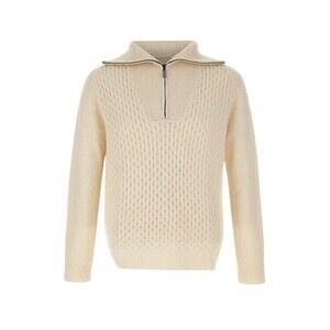 Paolo Pecora Mock-Neck Full-Zip Sweater With Ribbed Details - NWT